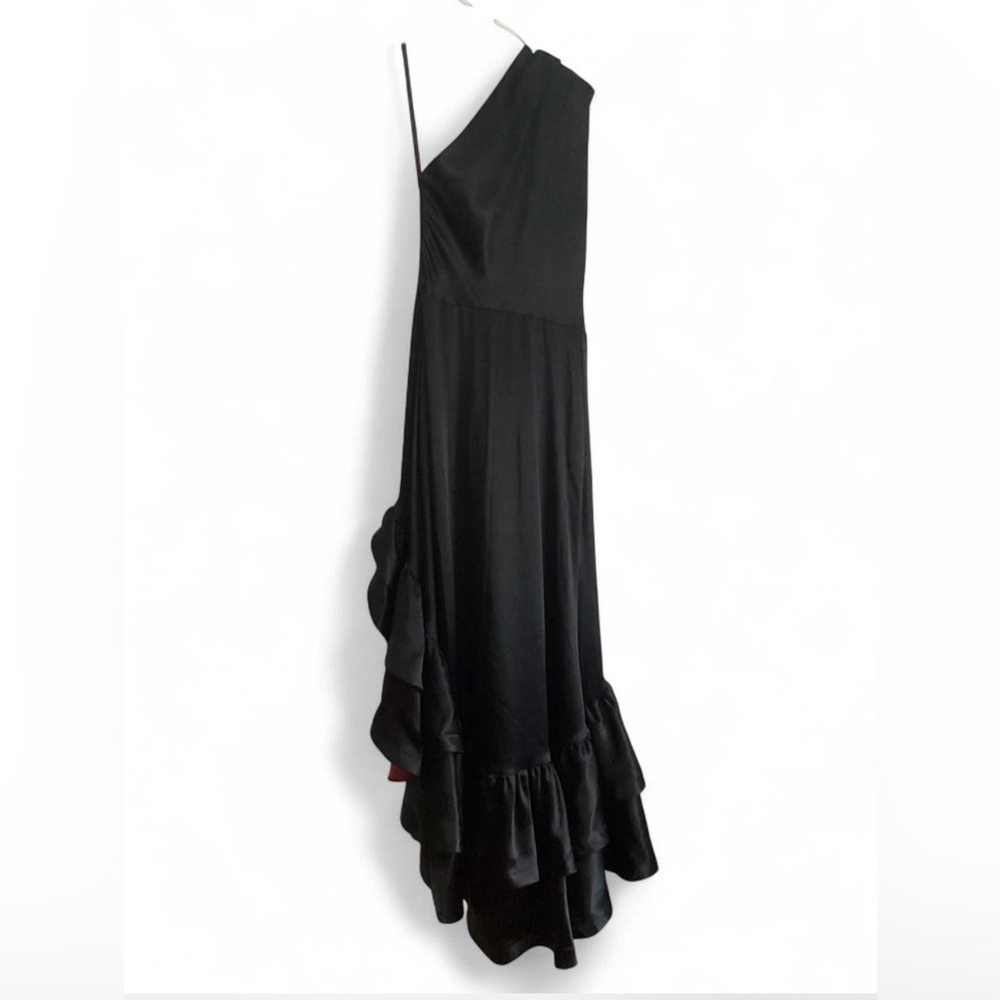 Bronx and Banco Black and Red One-Shoulder Gown Size 6 - Picture 6 of 15
